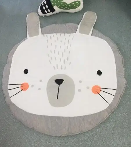 gray rabbit Модный дизайн, детские игровые коврики, детский коврик для ползания, детские постельные принадлежности, одеяло с кроликами, хлопковый игровой коврик, украшение детской комнаты - Цвет: gray rabbit