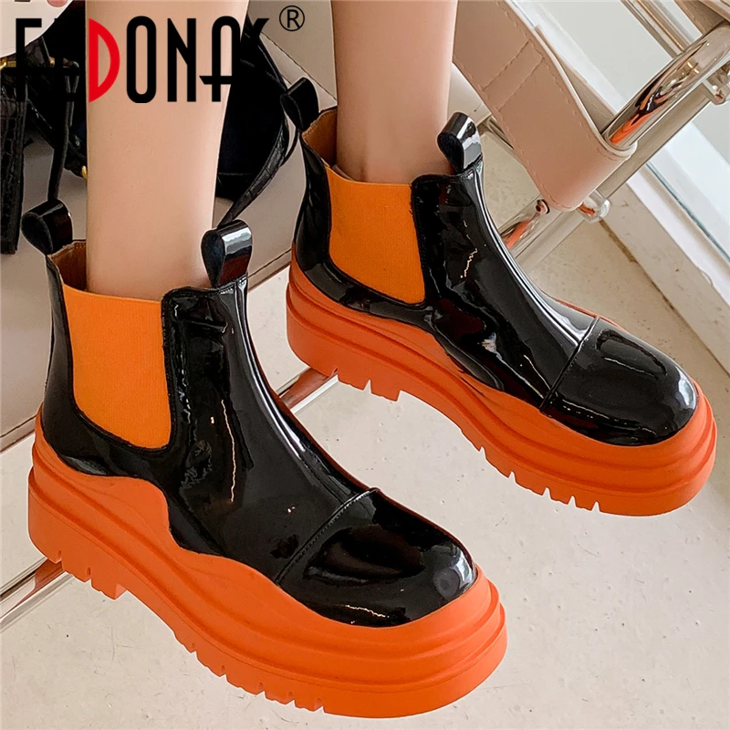 

FEDONAS Outdoor Casual Classic Platforms Women Ankle Boots Concise Genuine Leather Round Autumn Winter Mixed Colors Shoes Woman
