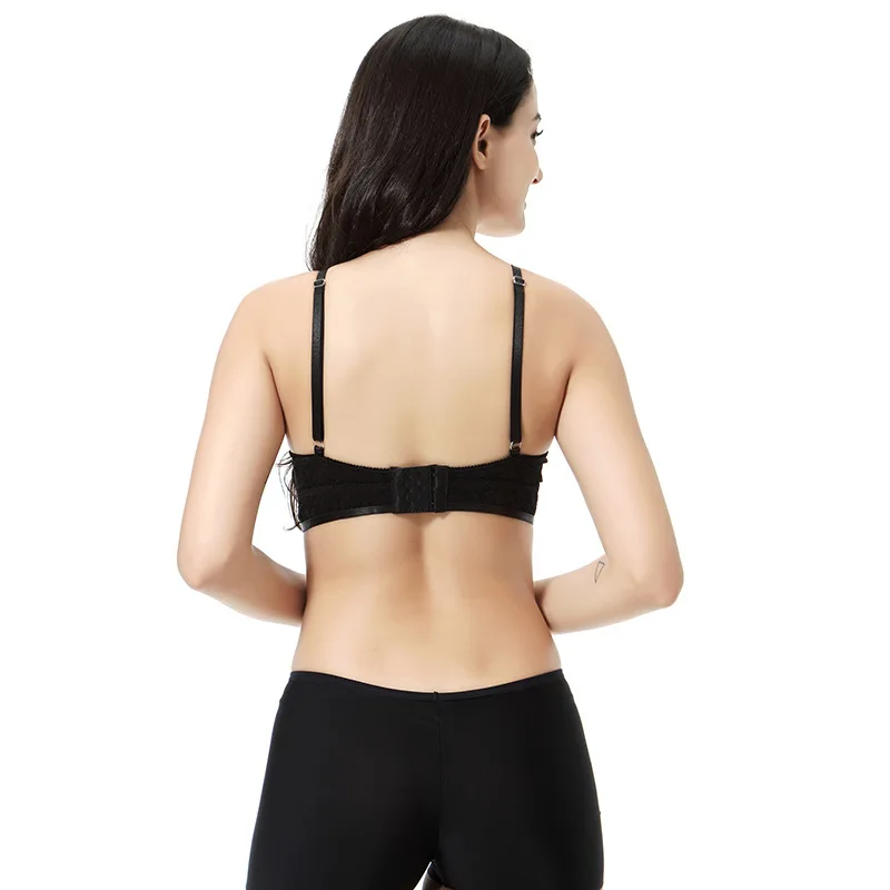 

Sexy Strap Bra European Wireless High Elastic Fashion Lace Without Steel Ring Soft Cup Wireless Lace Bandage Underwear for Women