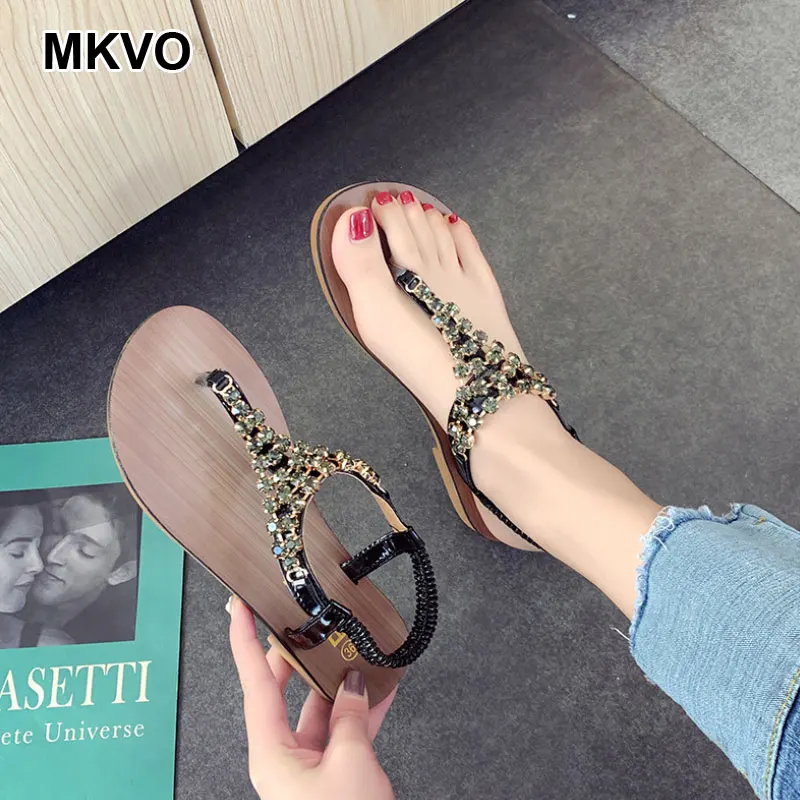 

2020 women summer sandals flats shoes woman PU leather zapatos de mujer casual ladies shoe bohemia sandalias sapato feminino hot