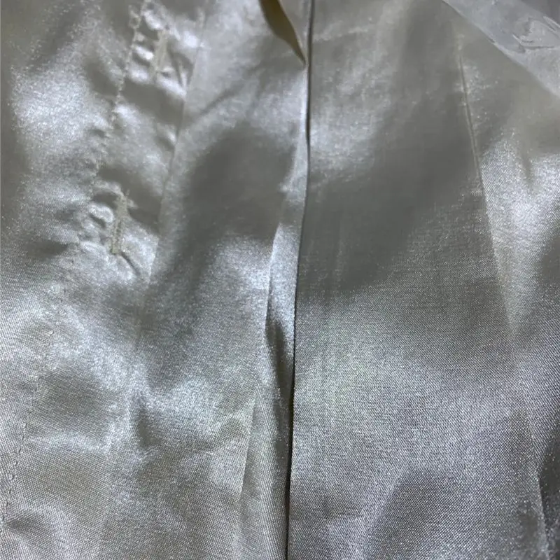 Элегантная однотонная атласная рубашка в Корейском стиле офисная одежда с