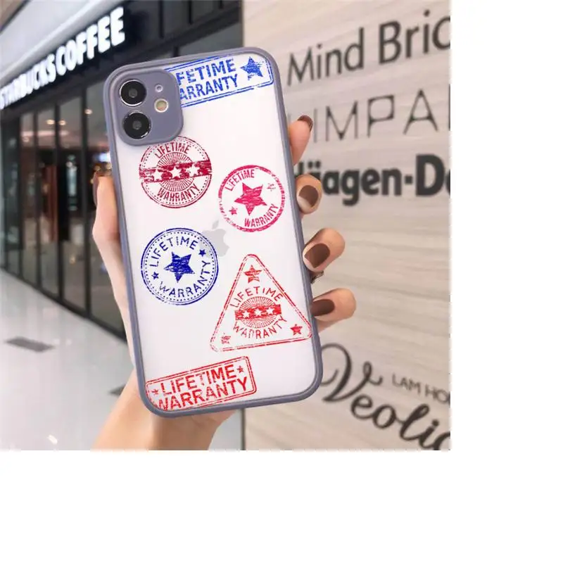 

Christmas trend tags Phone Case For iPhone 12 11 Mini Pro XR XS Max 7 8 Plus X Matte transparent Gray Back Cover
