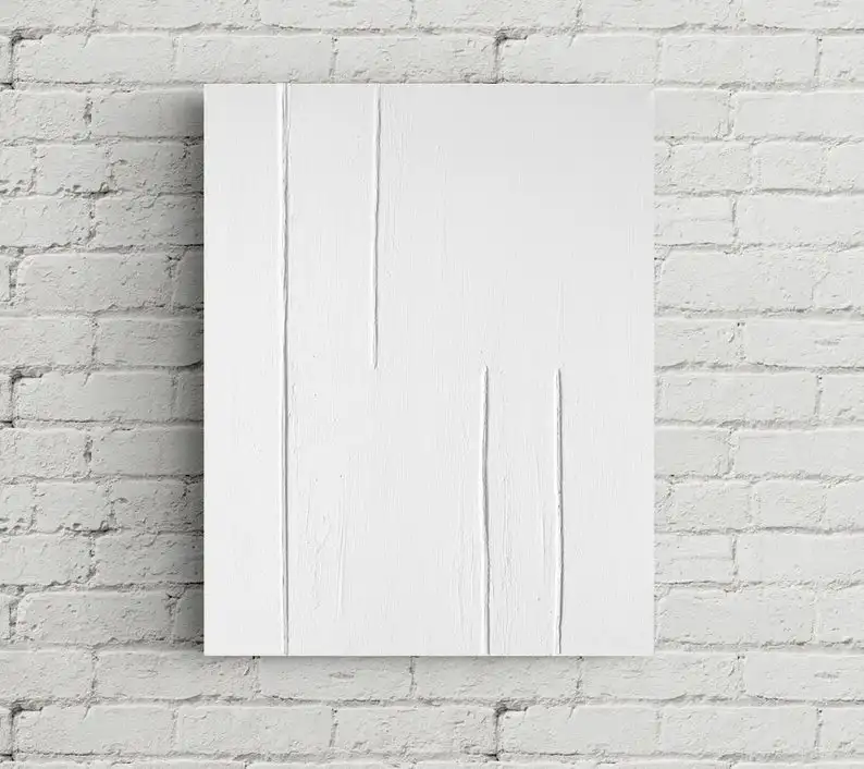 

White Textured Abstract Painting Abstract Minimalist Painting on Canvas Trending Texture Art Modern Living Room Decor