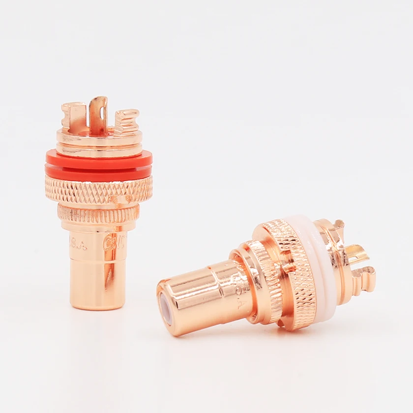 Высокопроизводительный разъем RCA с покрытием из чистой красной меди 4 шт. |