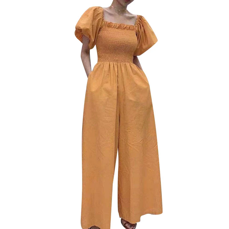 Женский свободный комбинезон VGH элегантный с квадратным вырезом коротким