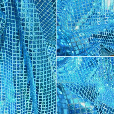 Laser Aquamarine Импортная квадратная Серебряная мягкая зеркальная текстура дизайнерская ткань сложная сетка светоотражающая ткань для одежды - Цвет: Laser Aquamarine