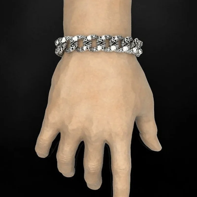 Готический Для Мужчин's Нержавеющая сталь браслет стимпанк Череп &amp Браслет