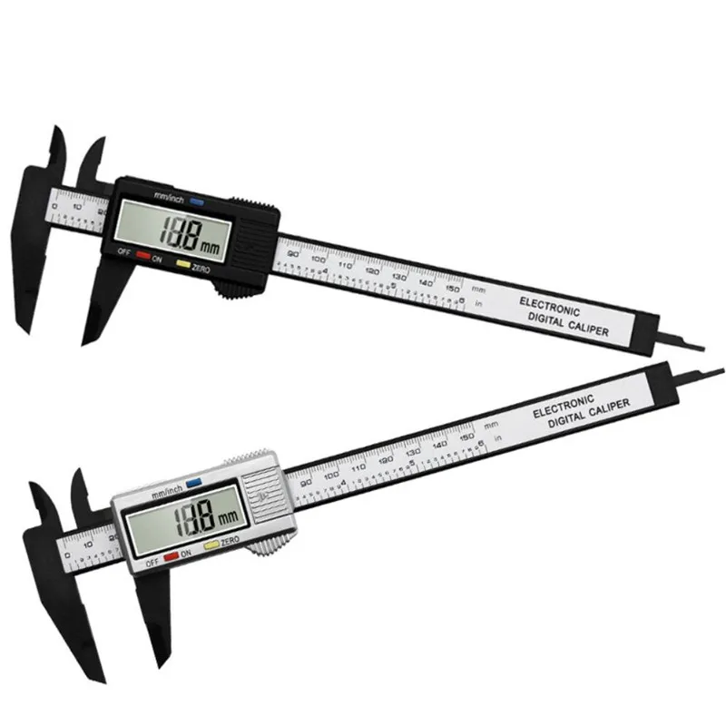 

New Arrival 150mm 6 inch LCD Digital Electronic Carbon Fiber Vernier Caliper Gauge Micrometer Measuring Tool