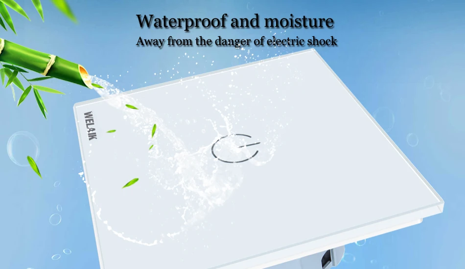 Welaik кристалл Стекло Панель настенный выключатель ЕС сенсорный выключатель Экран настенный выключатель света 1Gang1Way светодиодные лампы a1911cw /b