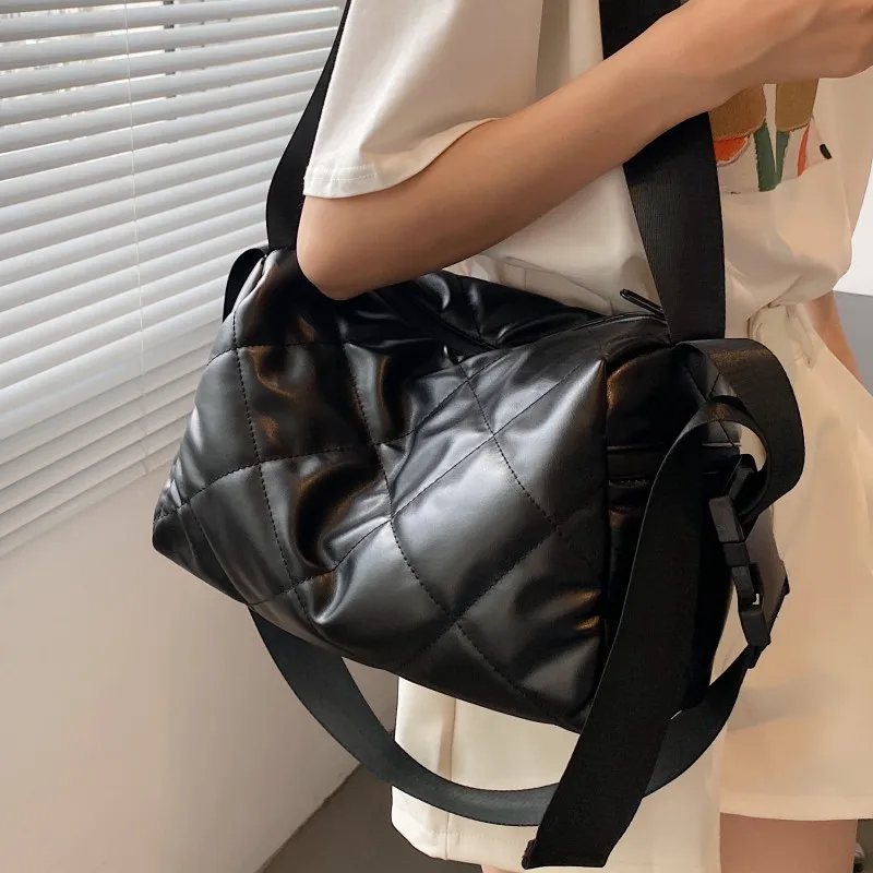 

Rhombus Lattice Women Messenger Bags Big Soft Leather Shoulder Bag Large Capacity Crossbody Bag Female Rhombus Lattice Handbags