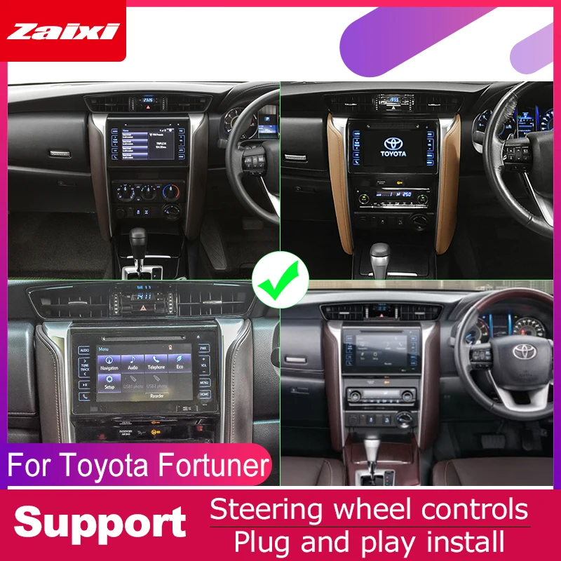 Автомагнитола ZaiXi 2 DIN с GPS навигацией для Toyota Fortuner 2016 ~ 2017 Android мультимедийная