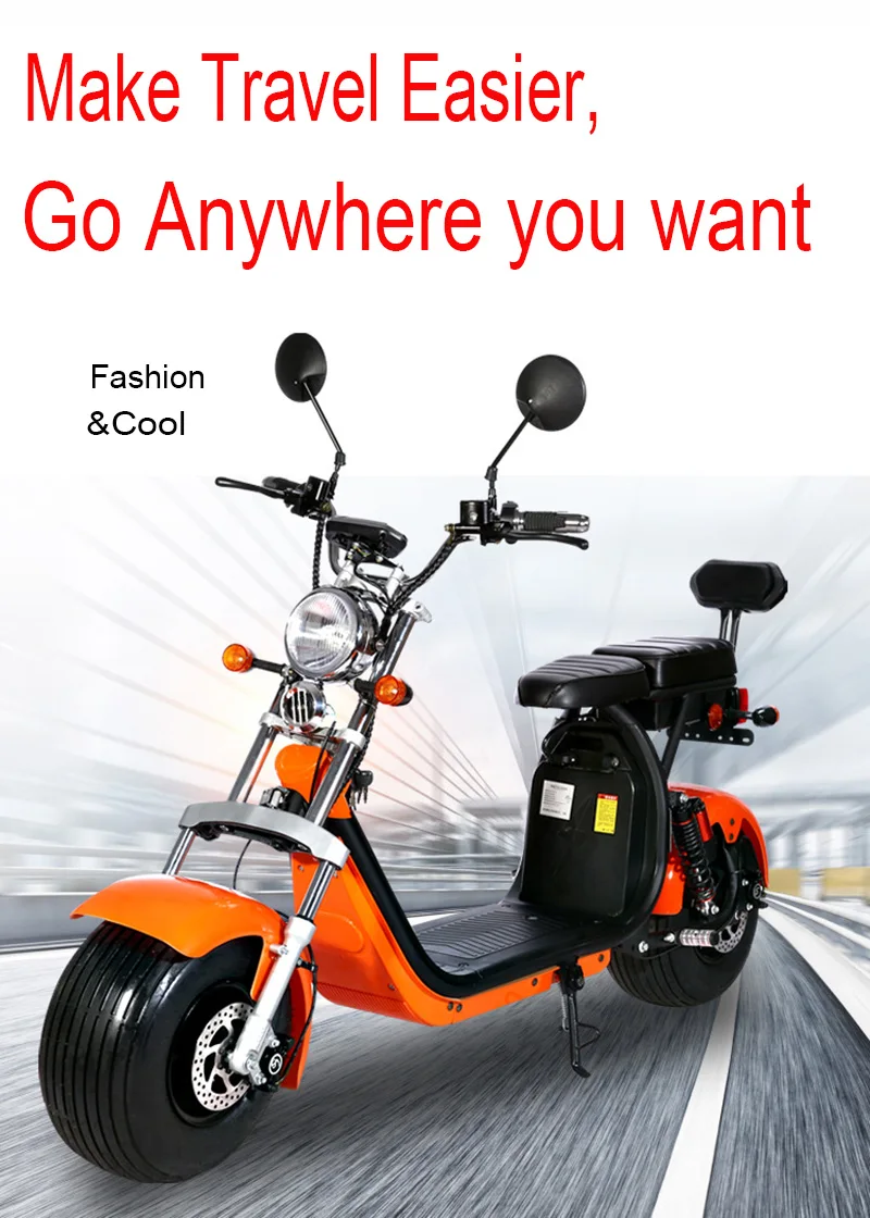 Online Leistungsstarke Erwachsene Elektrische Citycoco Roller Motor Fett Reifen Motorrad 2 Sitze Fatbike Elektrische Mit EWG 1500w Europäischen Lager