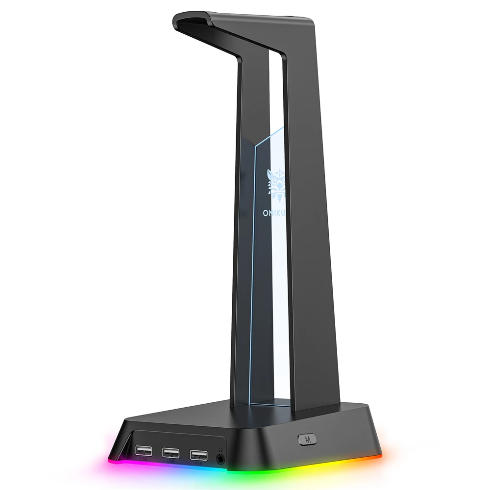 Fone de Ouvido Apto para Computador Suporte com 3 Multifunções Casa Desktop Portas Usb 3.5mm Cor Luzes Gaming Headset Suporte St-2 pc