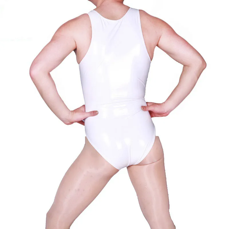 Мужская майка для фитнеса однотонная из искусственной кожи без рукавов ночного