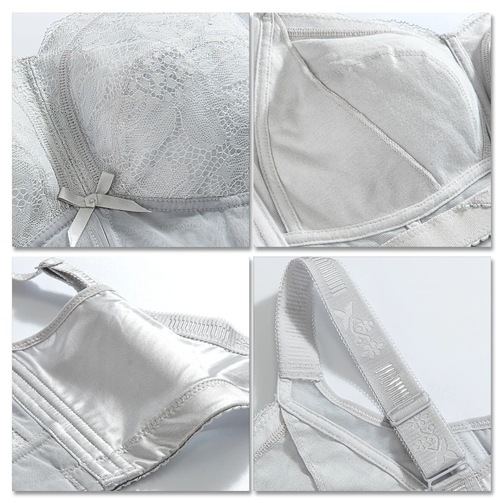 

Women's Full Cup Support wire free Lace Bra 34 36 38 40 42 44 46 B C D E F G H I J