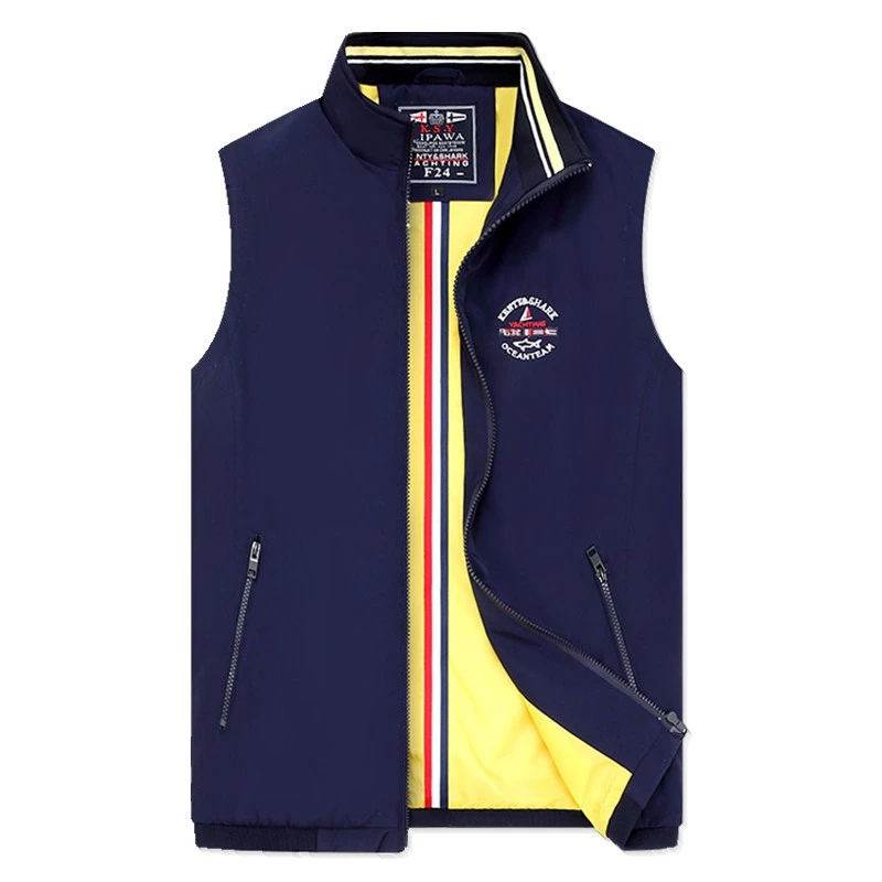 

2020 New Fashion Jacket Sleeveless Thermal Soft Casual Coats Cotton Vest Men Shark Spring Autumn Cotton Business Men's Standing