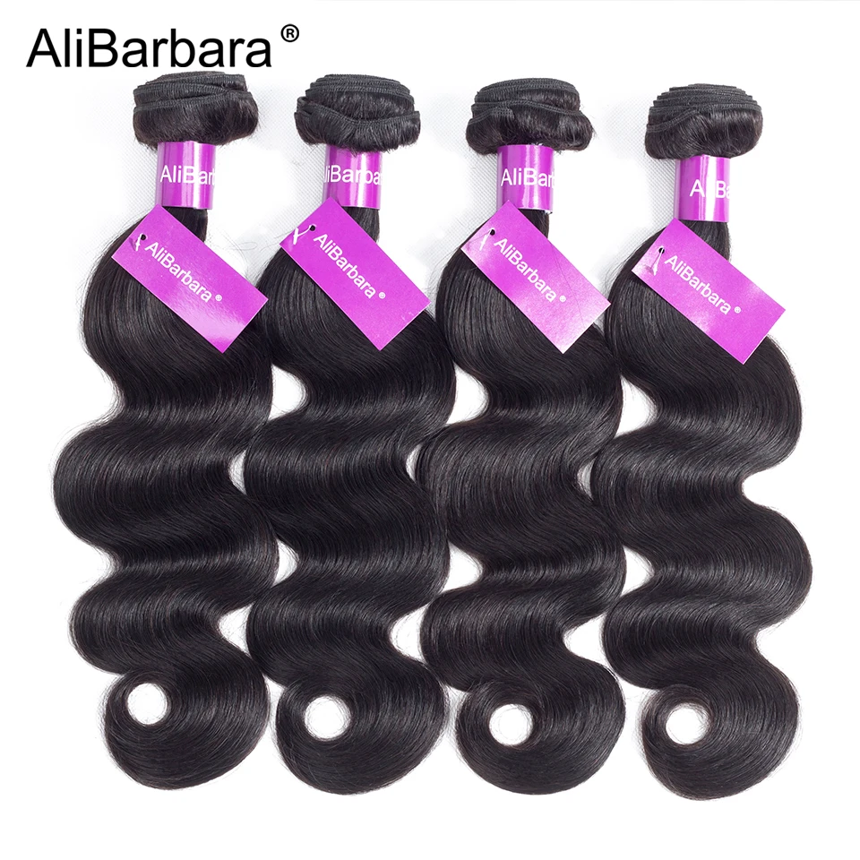 AliBarbara объемные волнистые пучки индийских человеческих волос Remy волосы для
