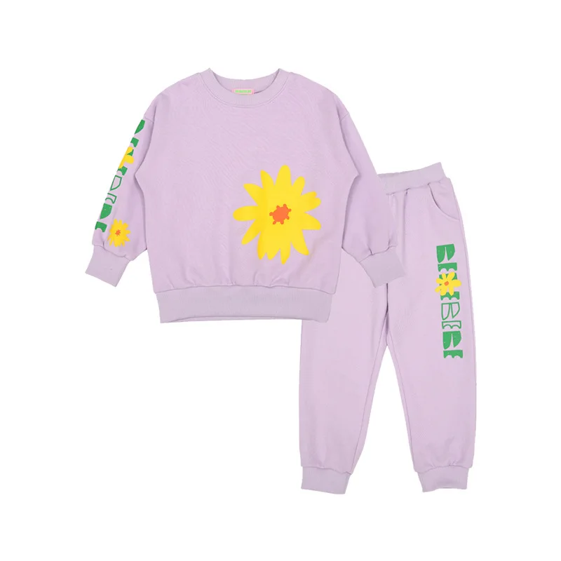 

2Pcs Childrens Boys Girls Spring Casual Clothes Sets Long Sleeve Floral Print T Shirt Tops Pants Outfit Girl Boy Tracksuit Suits