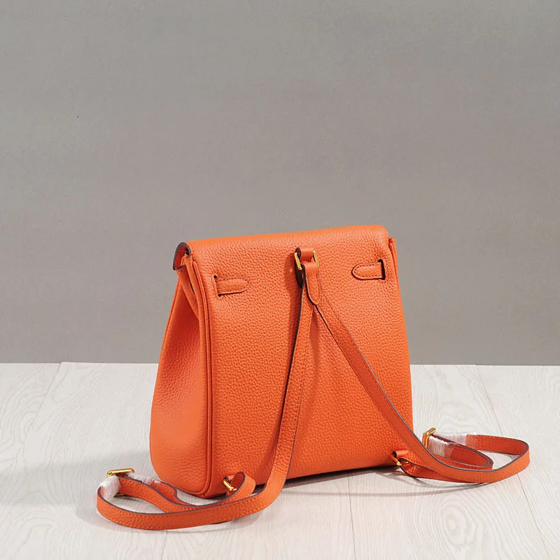 

Winter New Brand Student Softback Backpack Women Genuine Leather Solid Travel Bags Female Cow Leather Fashoin Backpack for Lady