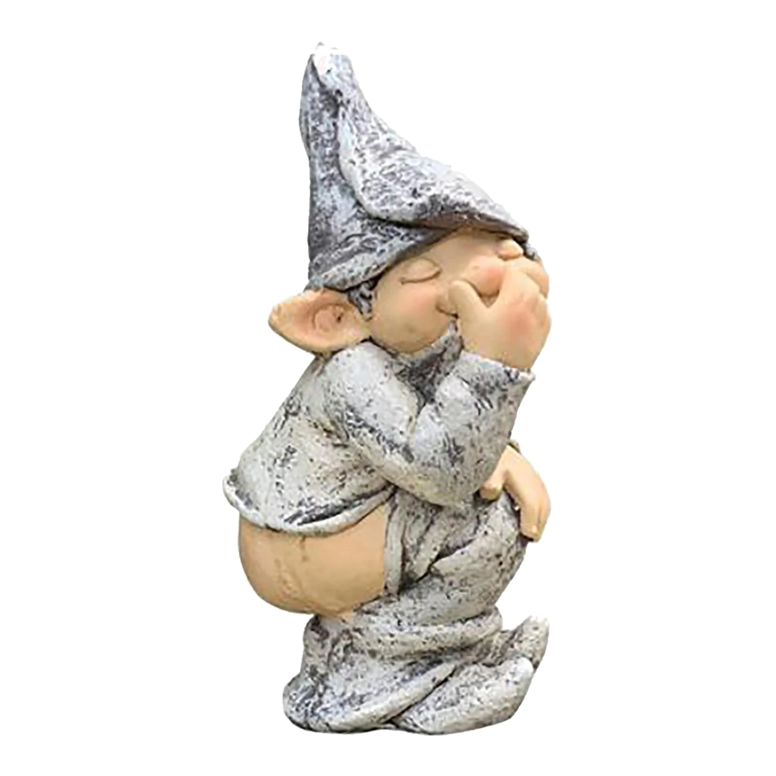 

Polyresin Naughty Gnome Statue Figurine 5 Inch Lawn Garden Ornament Outdoor Waterproof