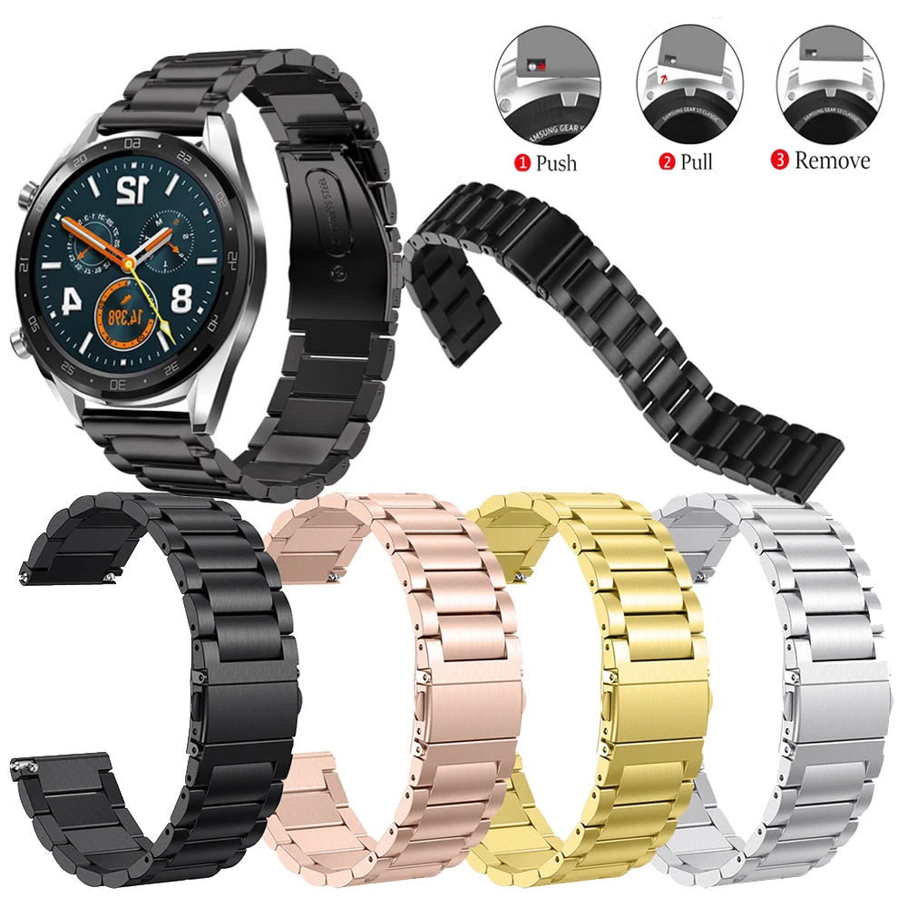 Роскошный ремешок для Huawei Watch GT 2 металлический браслет из нержавеющей стали