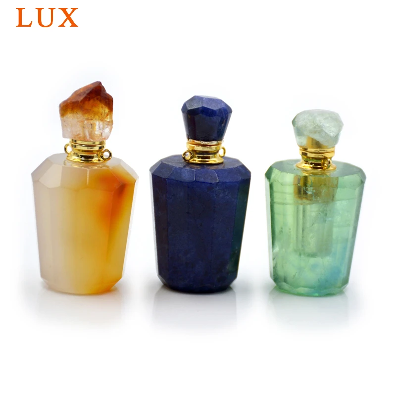Натуральный розовый quartzs Аметист драгоценные камни эфирные масла флакон духов