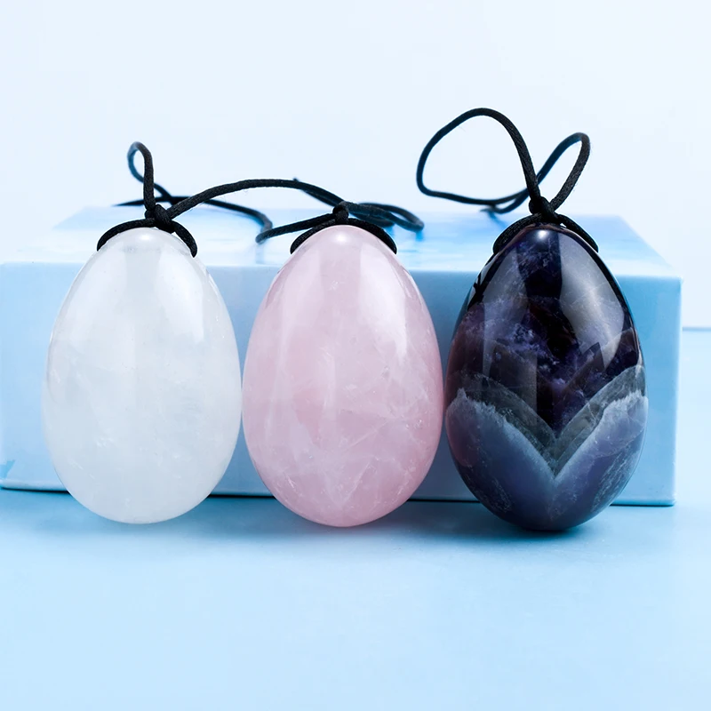 

Drilled Natural Jade Yoni Egg Pelvic Floor Muscle Kegel Exercise Crystal Ben Wa Balls for Vaginal Tightening Massage Health Care