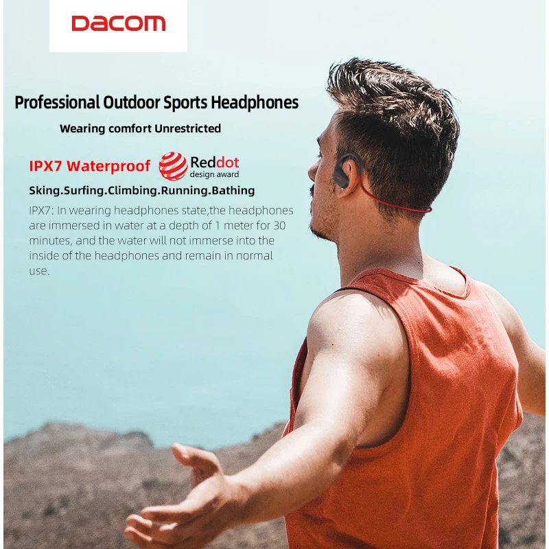 Беспроводные спортивные наушники DACOM Спортивная Bluetooth CSR басовая гарнитура