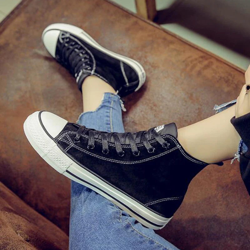 Кеды женские на высокой платформе Вулканизированная подошва танкетка обувь