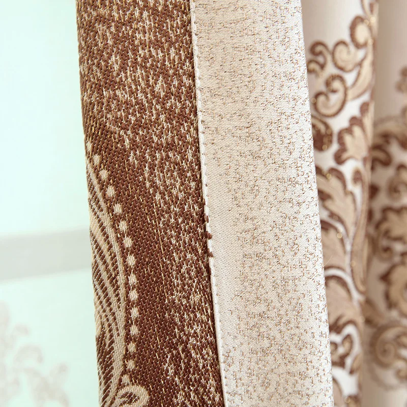 Luxury Coffee Color Jacquard Curtains for Living Room Bedroom Window Tulle High-precision Shade European Style Custom | Дом и сад