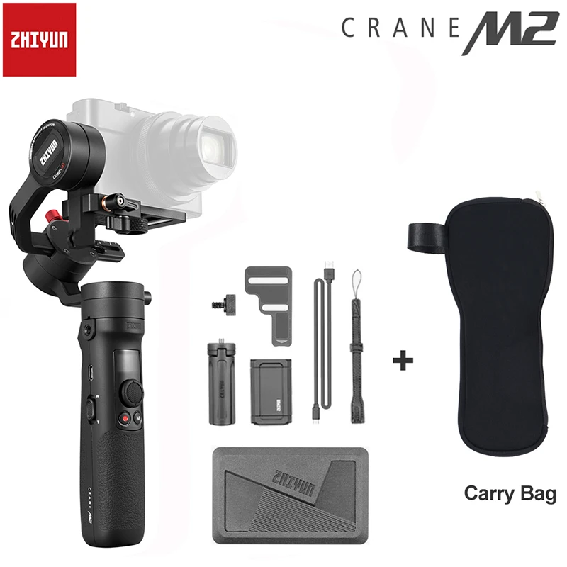 add carrying bag Zhiyun Crane M2 3-осевой карданный стабилизатор для смартфона Камера стабилизатор для Экшн камера Gopro Hero 7 5 6 sony A6300 A6400 Canon Pk feiyu G6 плюс - Цвет: add carrying bag