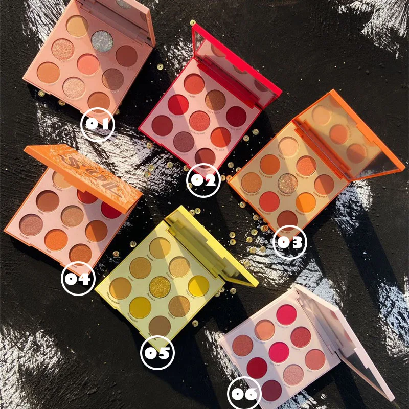 Розовые желтые пигментные тени для век фруктовые блестящие пигментированные