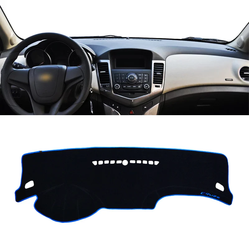 Для Chevrolet Cruze 2009 2010 2011 2012 2013 коврик для приборной панели автомобиля солнцезащитный тент коврик приборная панель аксессуары для ковров - Название цвета: LHD Blue  Side