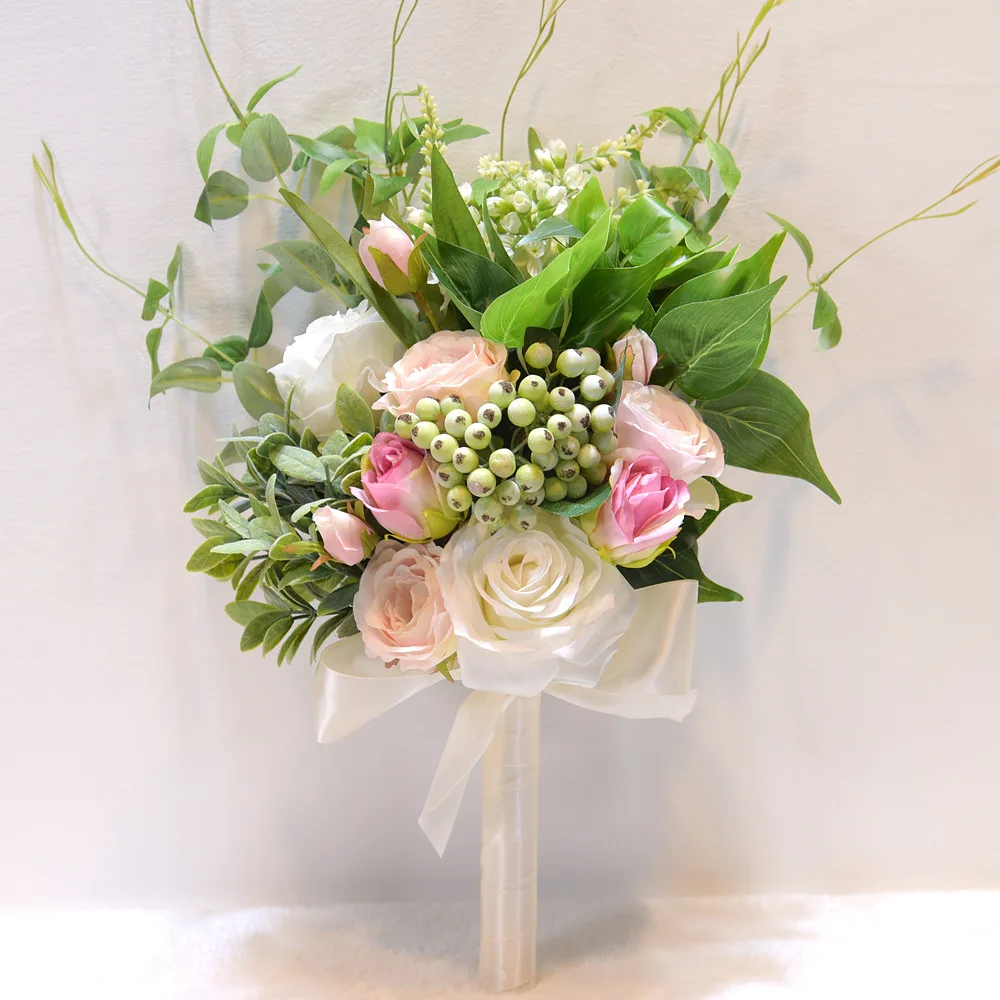 Красивые свадебные цветы Kyunovia букеты из эвкалипта с зелеными листьями для