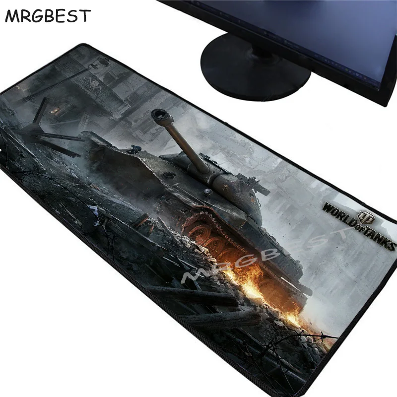 

MRGBEST World of Tanks Anime Mouse Pad Print Locking Edge PC Computer Gaming Mousepad Rubber Play Mat Size 30X60/40X70/40X90CM