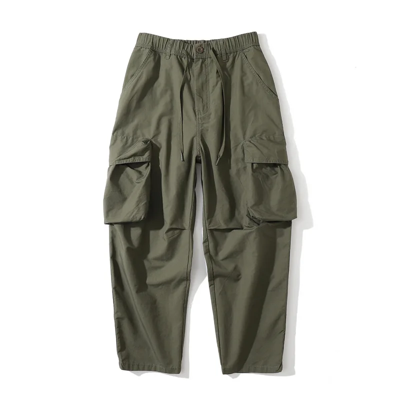 

Japanese straight three-dimensional big pocket overalls for men and women lovers BF wind high street loose casual trousers trend