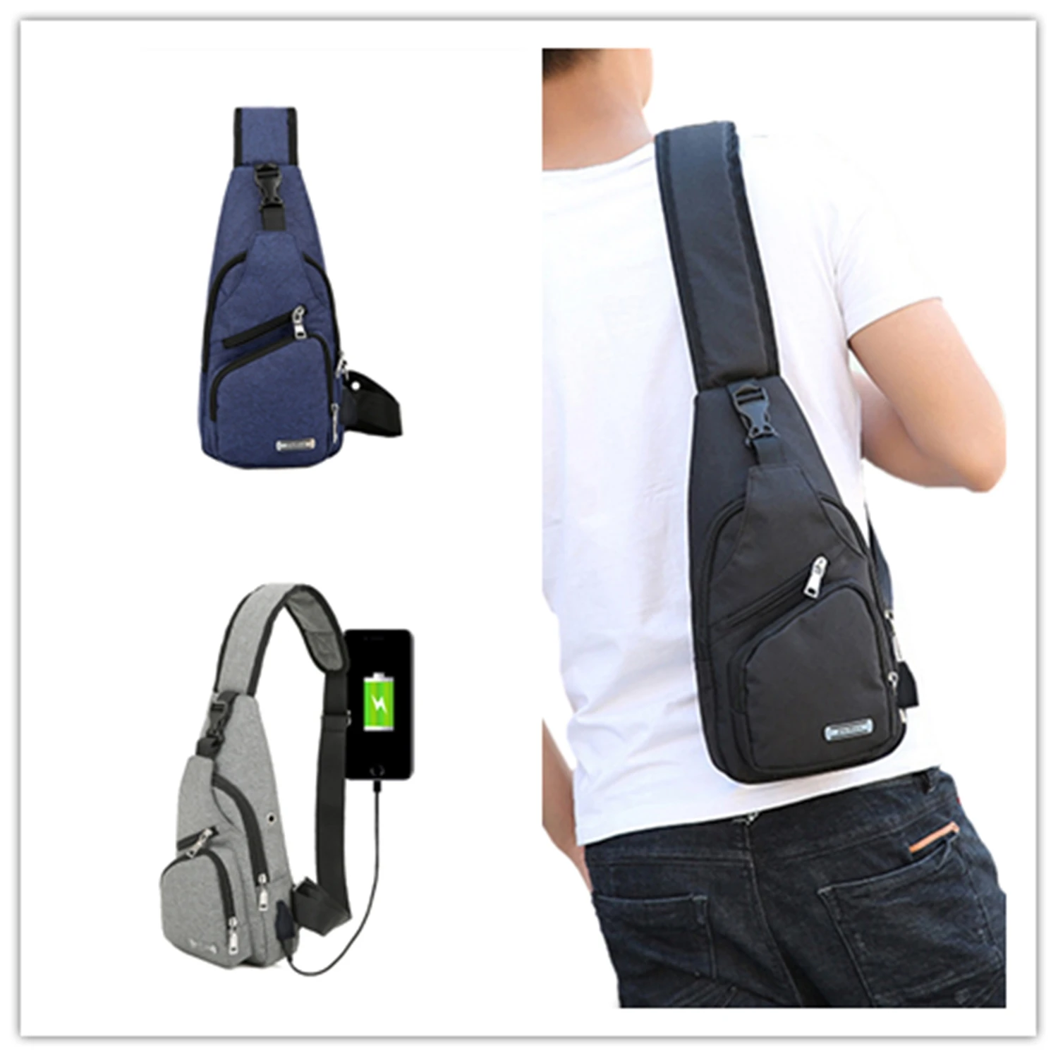 Мужская Наплечная Сумка AA многофункциональная нагрудная сумка через плечо для