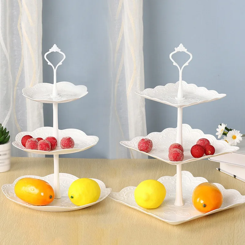 

3 Layers Cake Plate Fruit Storage Plates Wedding Banquet Party Plate Afternoon Tea Dessert Cake Tray Wedding Decoration