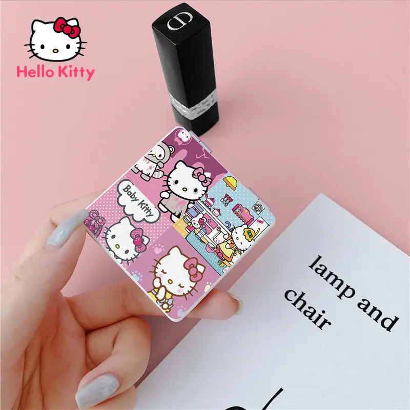 

Hello Kitty Cute Little Mirror Portable Mirror Carrying Folding Double-sided Mirror Portable Makeup Makeup Mirror