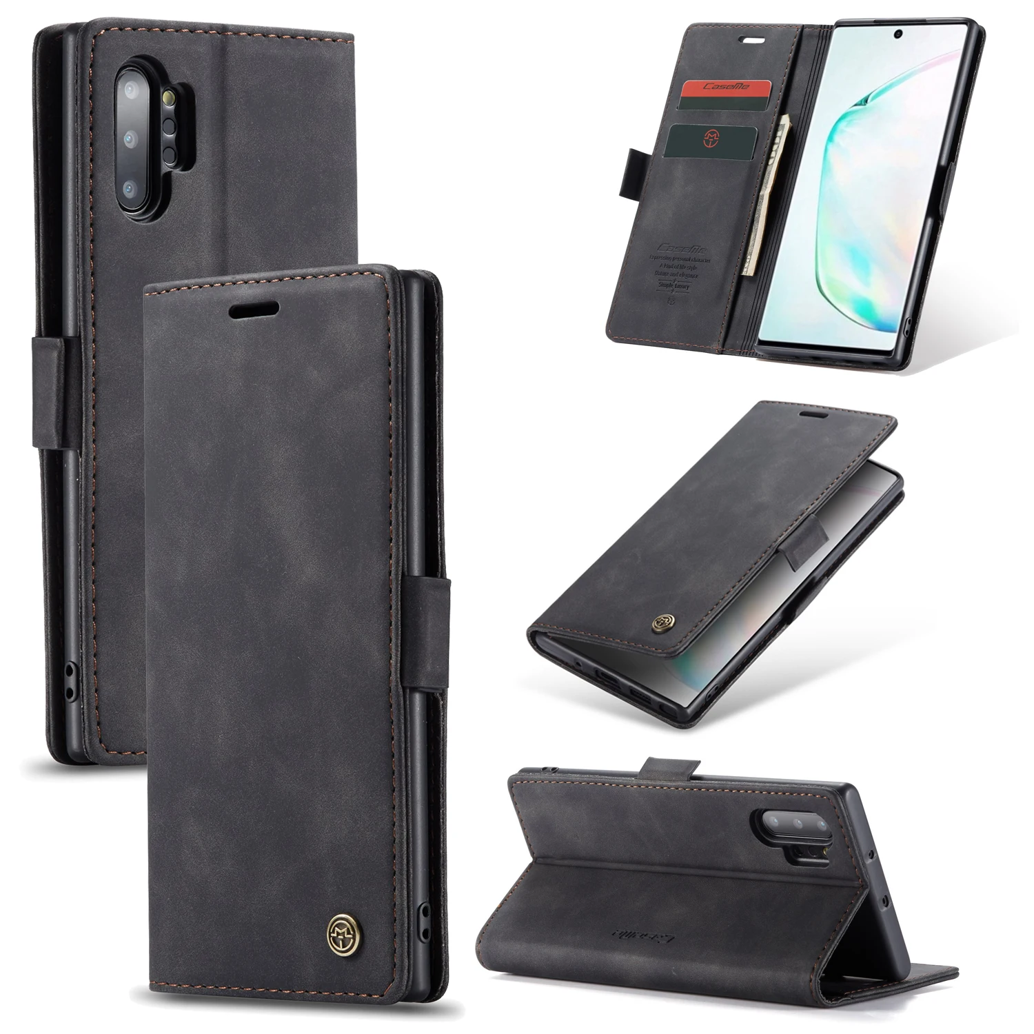Магнитный кожаный чехол для samsung Galaxy Note 10 S10 5G S10e S9 S8 Plus S7 Edge откидной кошелек