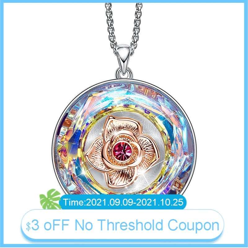 

Hight Quality Silver Dazzing Colorful Crystals Dancing Necklace for Women Pendant Necklace Mother's Day Gifts