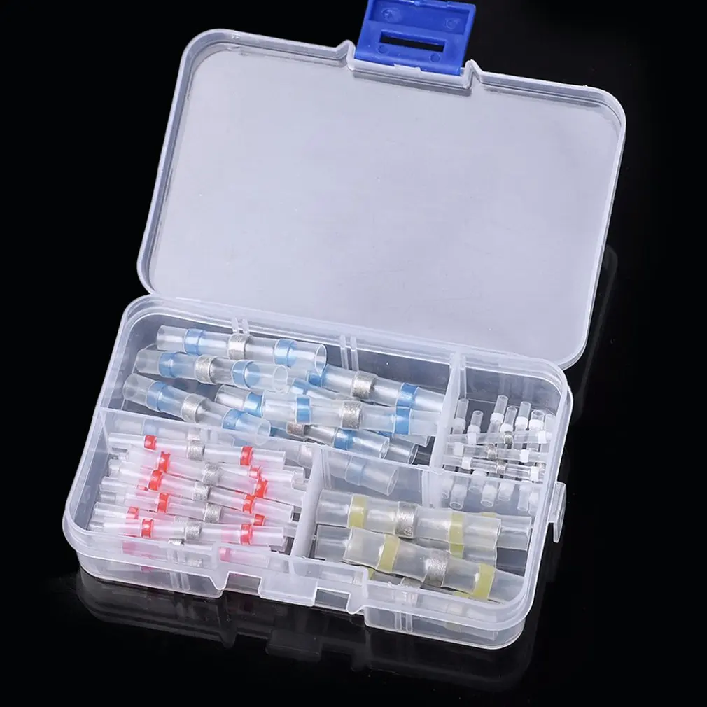 100 шт Смешанные термоусадочные клеммы водостойкие паяльные втулки электрические