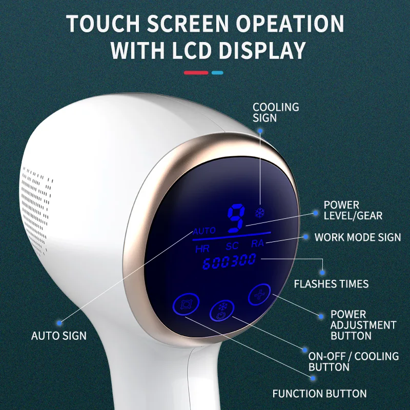 Сапфировый охлаждающий лазерный эпилятор IPL для удаления волос лечения акне