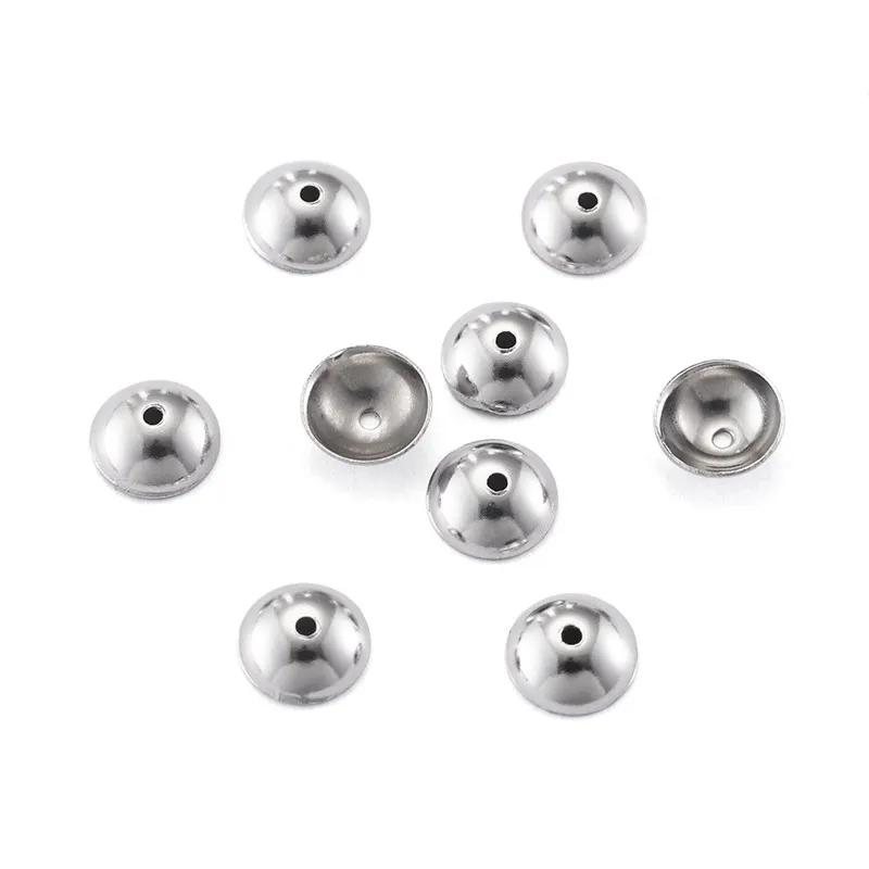 100 шт. круглые бусины из нержавеющей стали 304 4 мм 6 мм|bead caps|stainless steel beads capssteel |