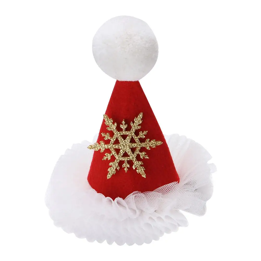 Новые рождественские заколки для волос красная маленькая шляпа праздничного дня