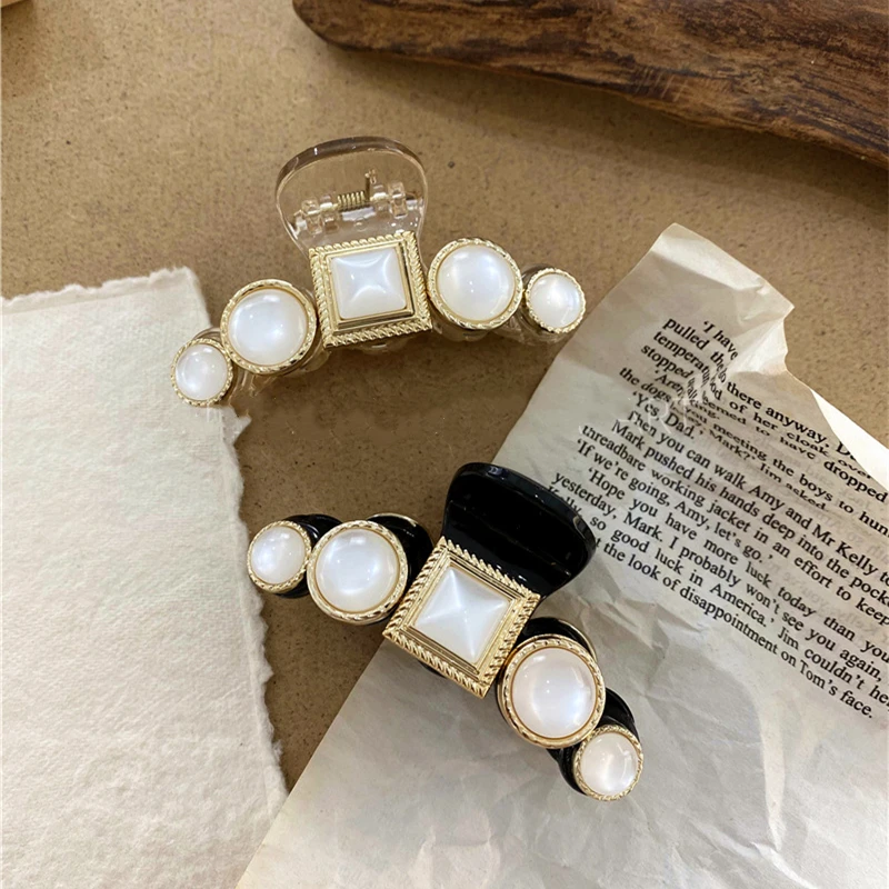 

Retro INS Korean Acrylic Hair Clips Girls Hairpins Crab Claws Clamp Aesthetic Hair Accessories for Women 2020 Banana Grips Slid