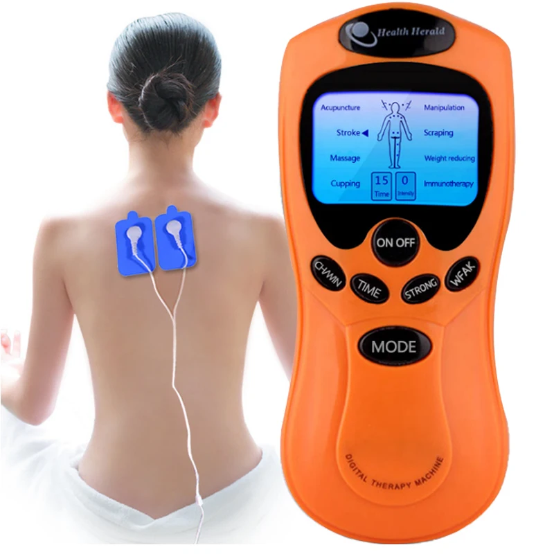 Электрический массажер для тела аппарат цифровой терапии с ЖК экраном 8 режимов