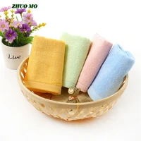 4pcs soft plain bamboo fiber children towel 2550 cm for baby shower bathroom gift pink yellow blue for home bath towel
