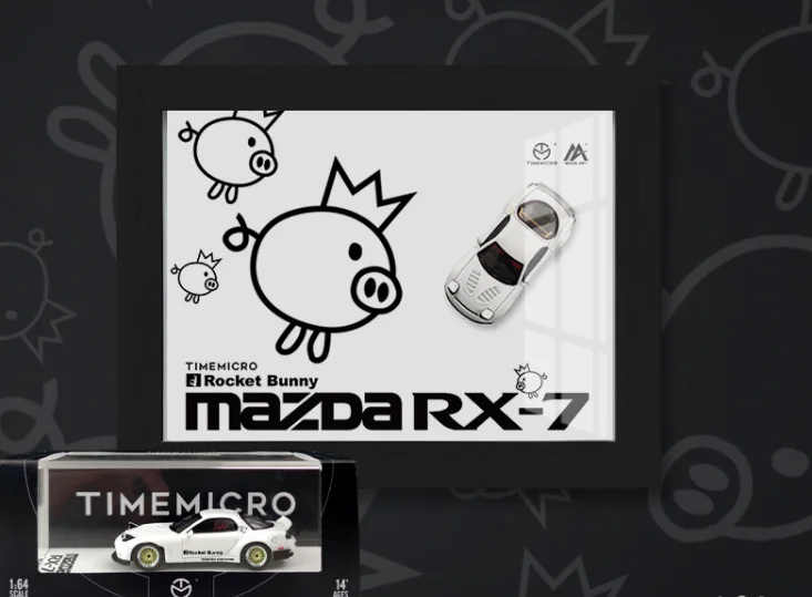 TM 1:64 RX7 Mazda RX-7 ракета Банни Pandem белый Цвет литья под давлением модель автомобиля