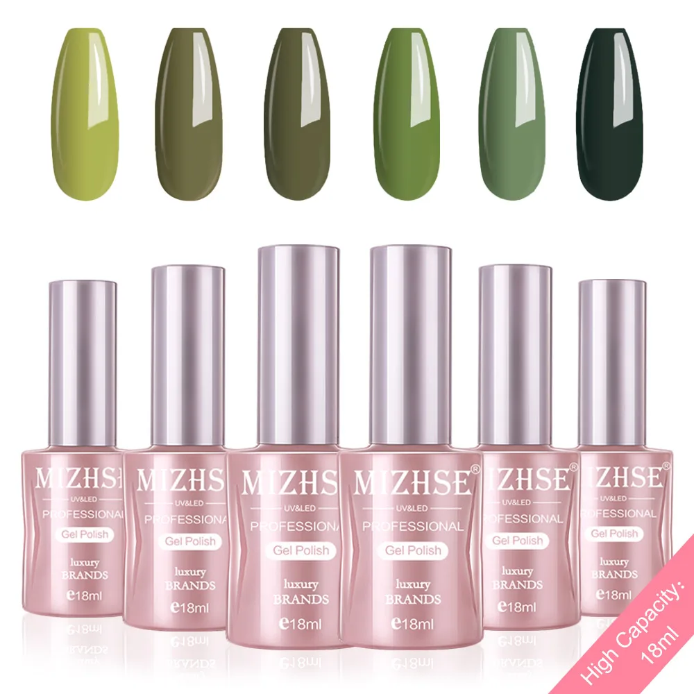 P19 MIZHSE Гель-лак для ногтей Esmalte Permanente Гель-лак набор для маникюра 18 мл Высокая емкость бутылки с подарочной коробкой 6 шт. в комплекте - Цвет: P19